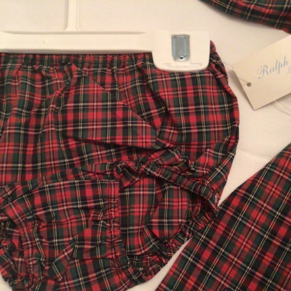 Ralph Lauren infant (6 mos) two piece dress tartan pattern NEW 100% cotton XMAS! - Picture 2 of 5